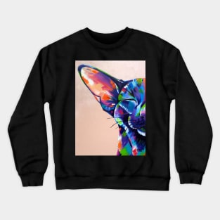 Sunbathing - Oriental cat artwork Crewneck Sweatshirt